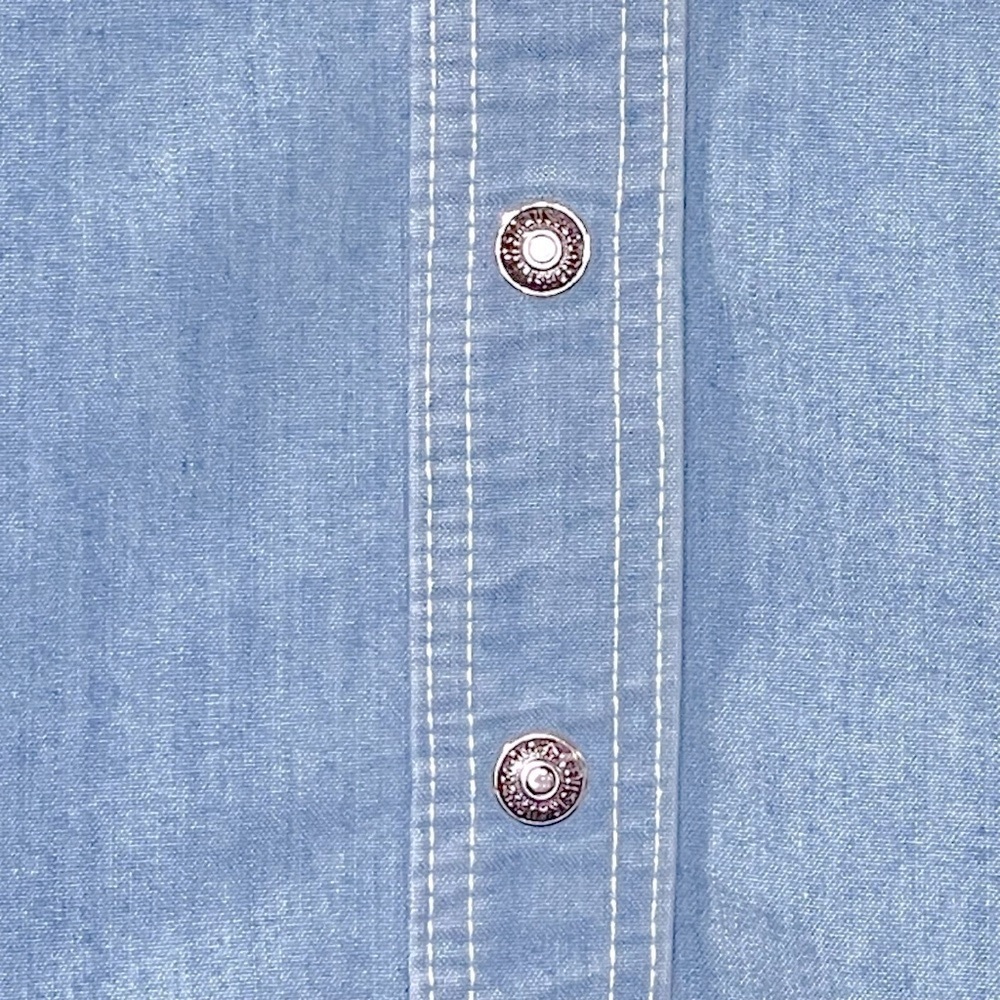VTG 1970's Levi's white Tab| A Line Denim Skirt| snap Button| size 28 - Picture 8 of 10